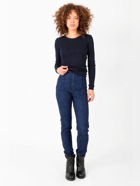 Prairie Underground Denim Girdle Zip Front Jeans Slim Fit Slouchy Size S Y2K